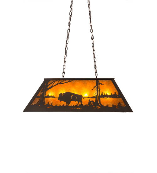 33"L Buffalo At Lake Oblong Pendant