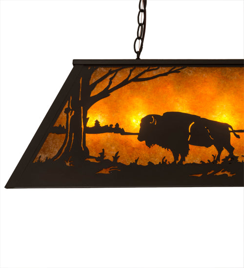 33"L Buffalo At Lake Oblong Pendant