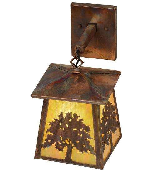 7.5"W Oak Tree Hanging Wall Sconce