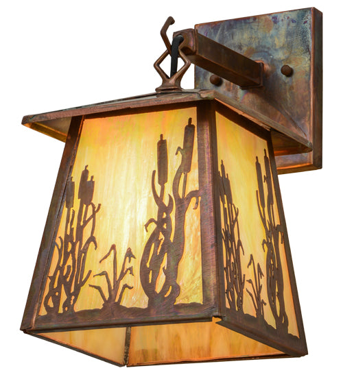 7" Wide Reeds & Cattails Hanging Wall Sconce