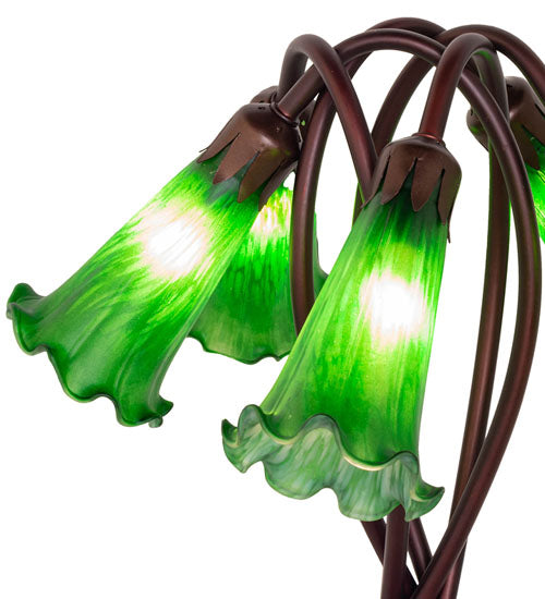 17" High Green Tiffany Pond Lily 5 Lt Accent Lamp