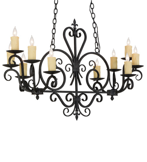 42" Long Kenneth 10 Light Oblong Chandelier