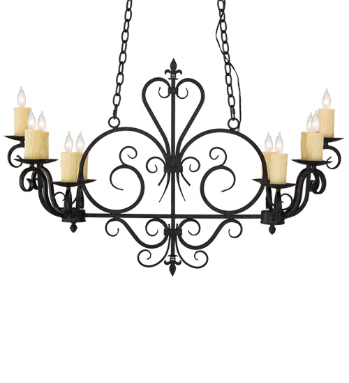 42" Long Kenneth 10 Light Oblong Chandelier