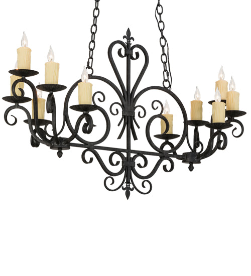 42" Long Kenneth 10 Light Oblong Chandelier