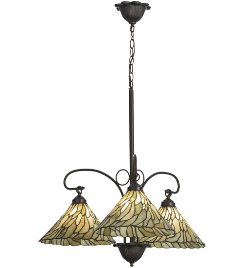 30"W Willow Jadestone 3 Lt Chandelier