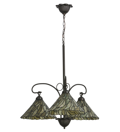 30"W Willow Jadestone 3 Lt Chandelier