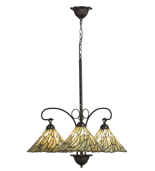 30"W Willow Jadestone 3 Lt Chandelier