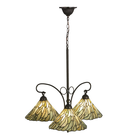 30"W Willow Jadestone 3 Lt Chandelier