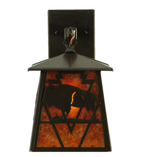 7" Wide Lone Buffalo Wall Sconce