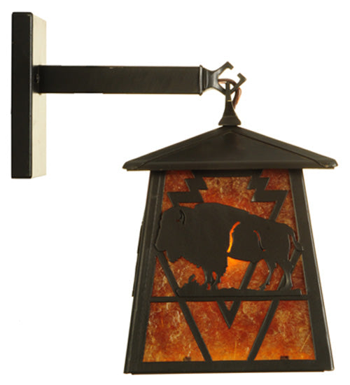 7" Wide Lone Buffalo Wall Sconce