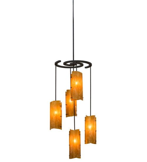 34"W Vortex 5 Lt Chandelier