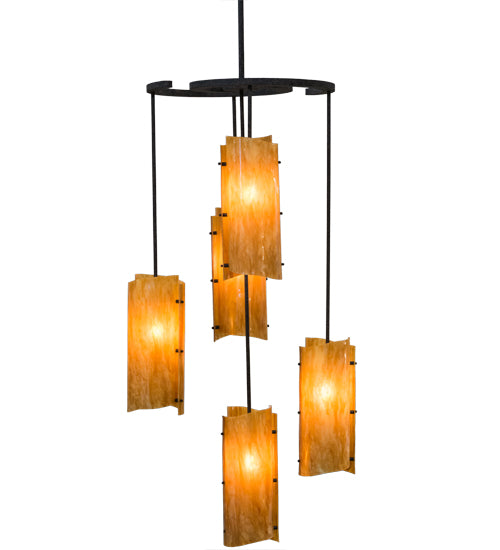 34"W Vortex 5 Lt Chandelier