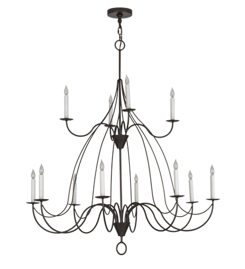 48"W Polonaise 12 Lt Two Tier Chandelier