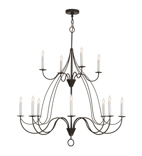 48"W Polonaise 12 Lt Two Tier Chandelier