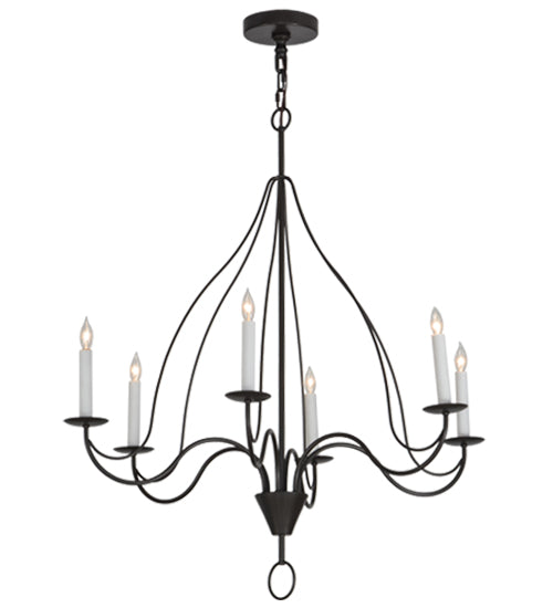 36"W Polonaise 6 Lt Chandelier