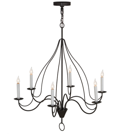 36"W Polonaise 6 Lt Chandelier