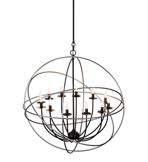 36" Wide Atom Enerjisi 12 Lt Chandelier