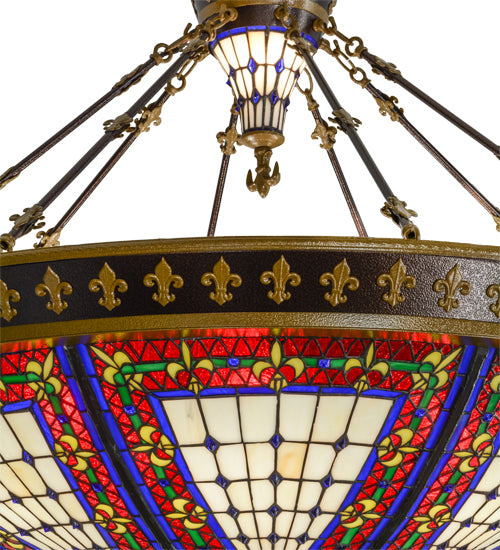 45"W Fleur-De-Lis Semi-Flushmount