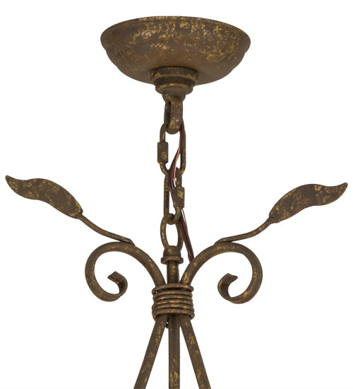 30"W Bordeaux 6 Lt Chandelier