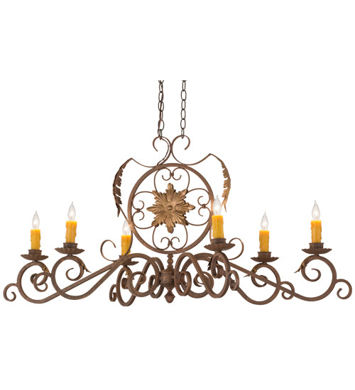 48"L Christabel 6 Lt Oblong Chandelier