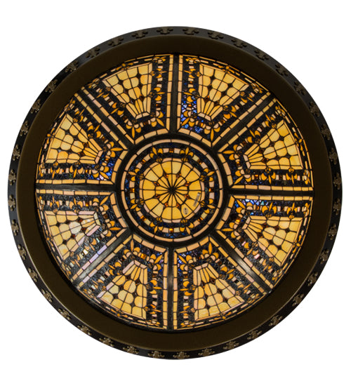 28.5"W Fleur-De-Lis Semi-Flushmount