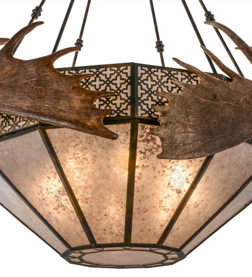 54"W Antlers Moose Inverted Pendant