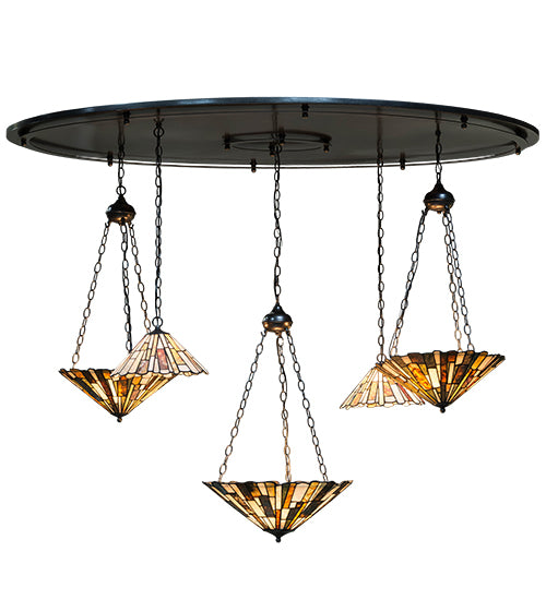 72"L Delta Jadestone 5 Lt Cascading Pendant