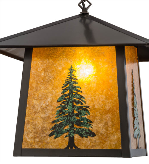 16" Square Stillwater Tall Pine Pendant