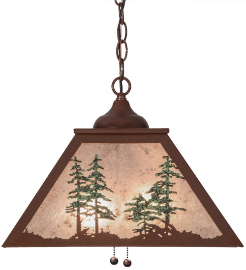 16" Square Tall Pines Pendant