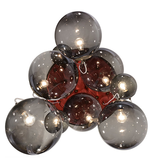 40"W Bola Plush 9 Lt Cascading Pendant