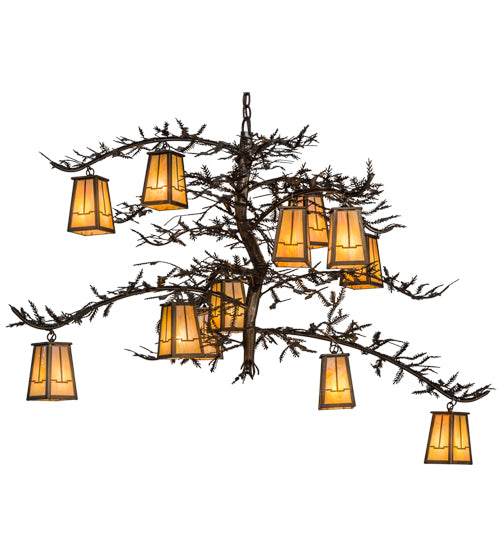 54"W Pine Branch Valley View 12 Lt Chandelier