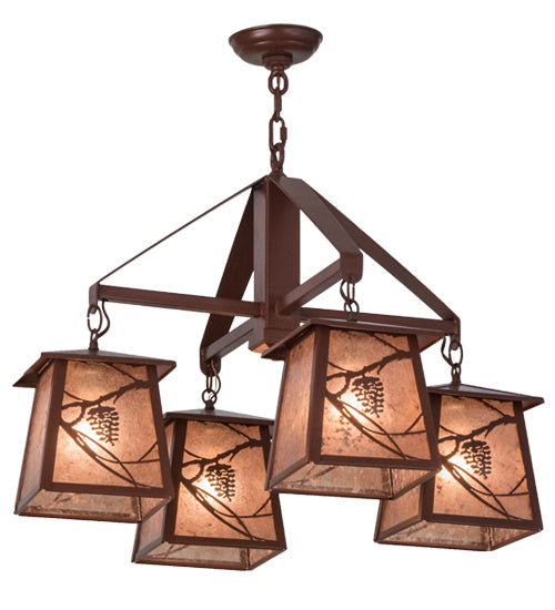 28"W Whispering Pines 4 Lt Chandelier