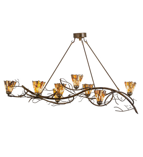 61"L Winter Solstice Delta Jadestone 8 Lt Oblong Chandelier