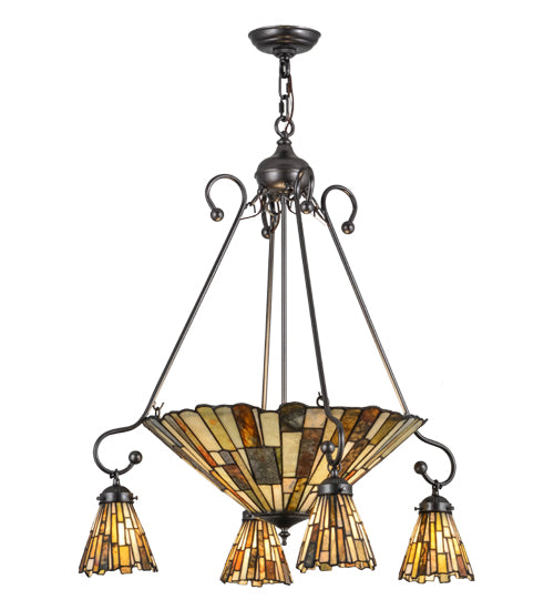 30"W Delta Jadestone 5 Lt Chandelier