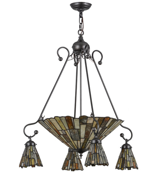 30"W Delta Jadestone 5 Lt Chandelier