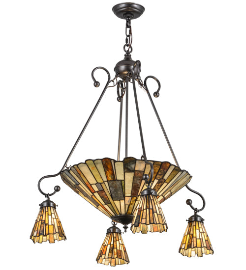 30"W Delta Jadestone 5 Lt Chandelier