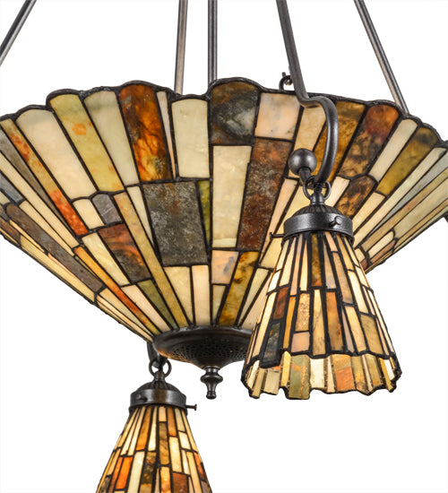 30"W Delta Jadestone 5 Lt Chandelier