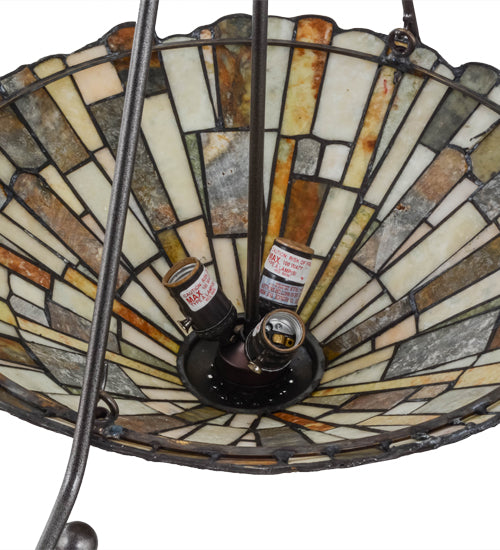 30"W Delta Jadestone 5 Lt Chandelier