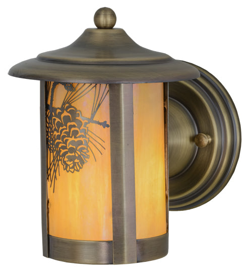 6.5"W Fulton Winter Pine Solid Mount Wall Sconce