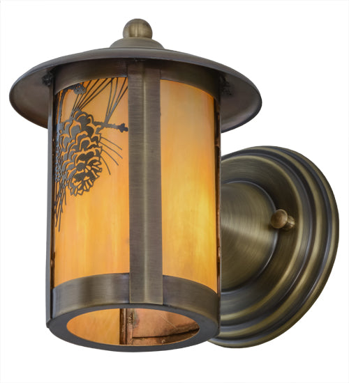 6.5"W Fulton Winter Pine Solid Mount Wall Sconce