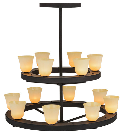 57"W Loxley Piedmont 14 Lt Two Tier Chandelier