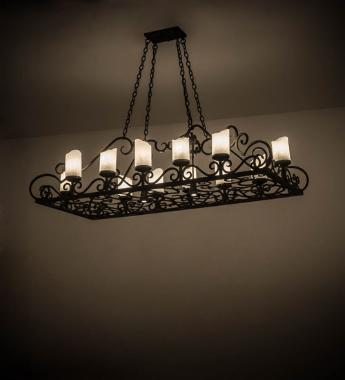 66"L Carlotta 12 Lt Oblong Chandelier