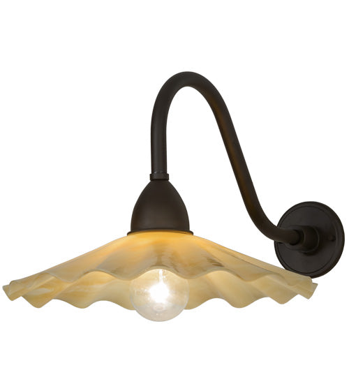 16"W Metro Galatia Scalloped Beige Wall Sconce