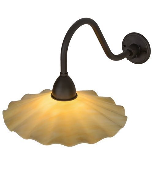 16"W Metro Galatia Scalloped Beige Wall Sconce