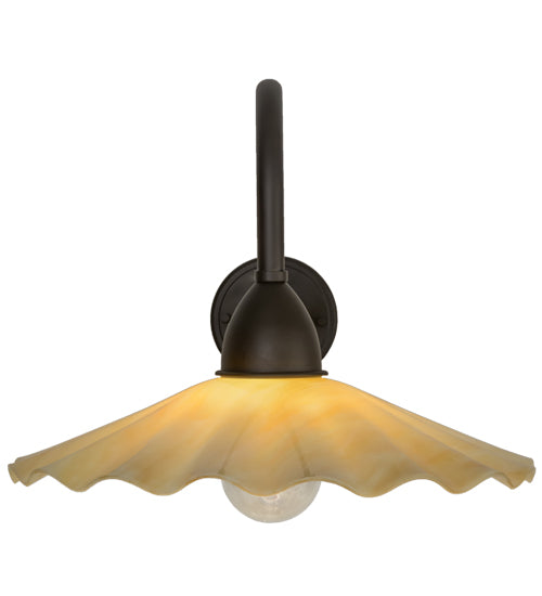 16"W Metro Galatia Scalloped Beige Wall Sconce