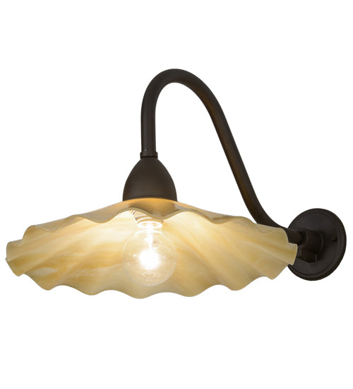 16"W Metro Galatia Scalloped Beige Wall Sconce