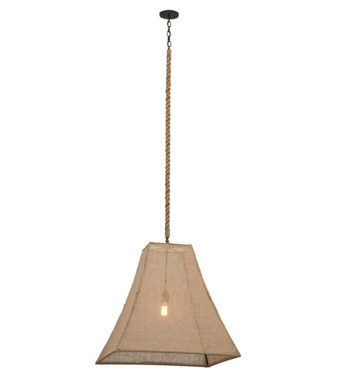 28"Sq Empire Square Bell Textrene Pendant