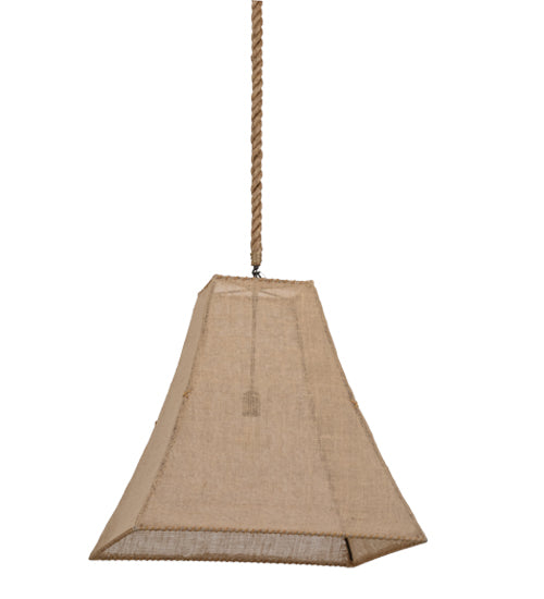 28"Sq Empire Square Bell Textrene Pendant