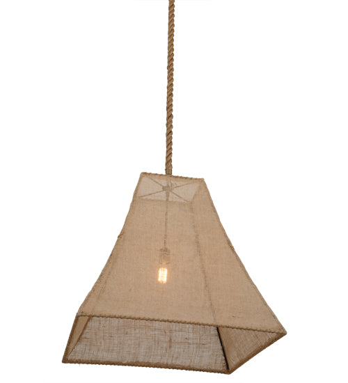 28"Sq Empire Square Bell Textrene Pendant