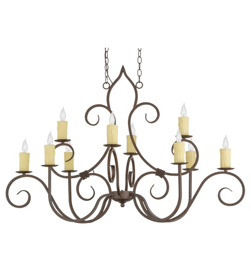 48"L Clifton 10 Lt Oblong Chandelier